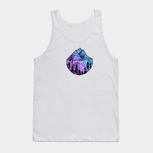 Purple Geometric Mountain Logo Design Tank Top